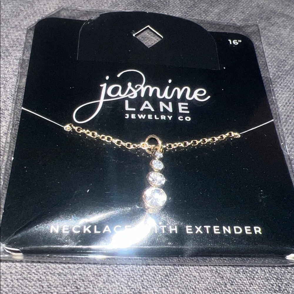 Jasmine Lane Gold Tone Necklace with Crystal Accents